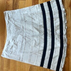 Elegant Beige Skirt with Black Stripes